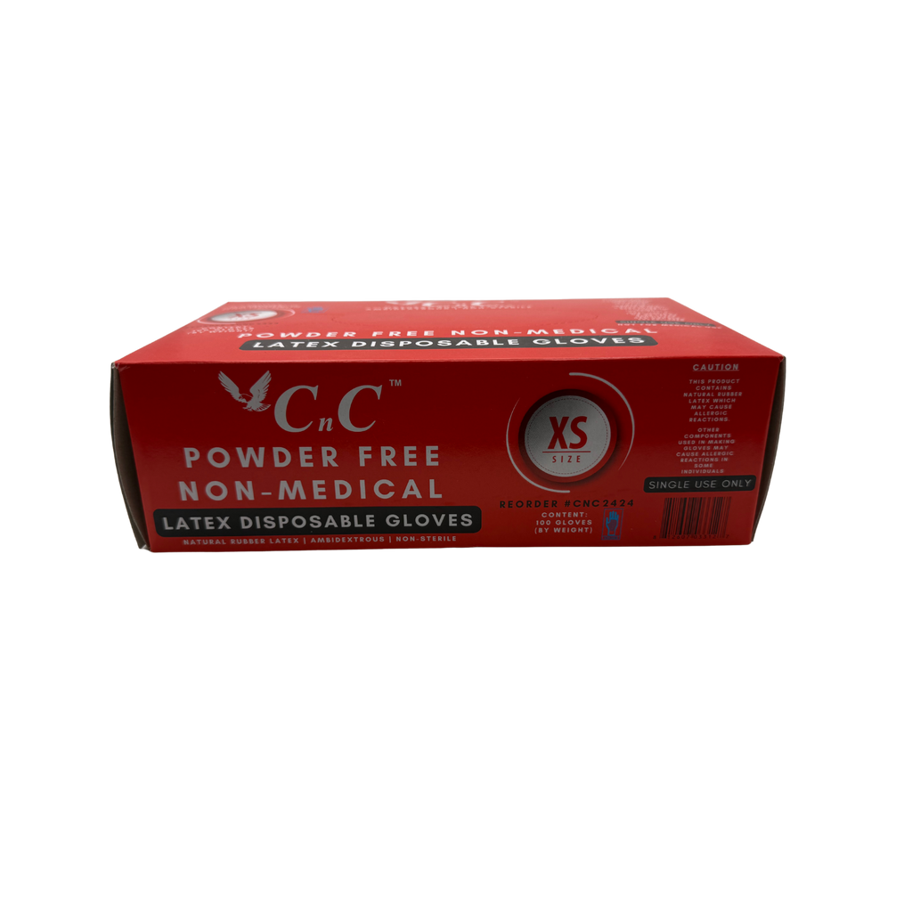CnC Gloves – X-Small Powder-Free Latex Disposable Gloves