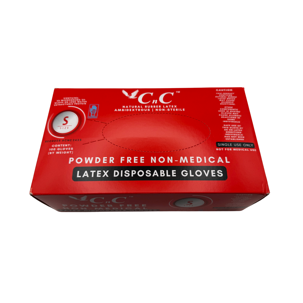 CnC Gloves – Small Powder-Free Latex Disposable Gloves