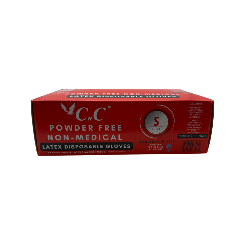 CnC Gloves – Small Powder-Free Latex Disposable Gloves