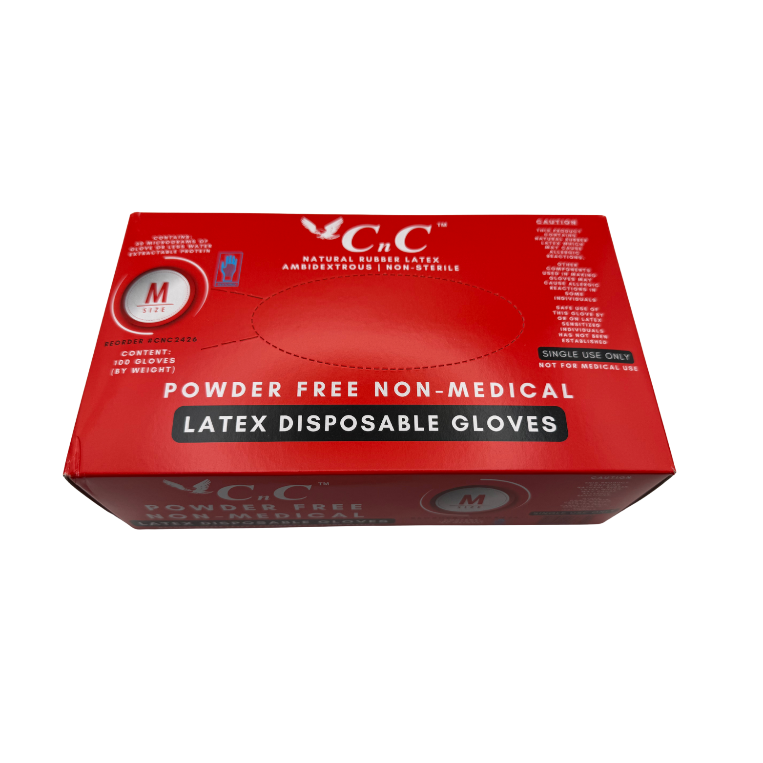 CnC Gloves – Medium Powder-Free Latex Disposable Gloves