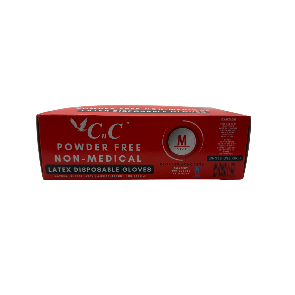 CnC Gloves – Medium Powder-Free Latex Disposable Gloves