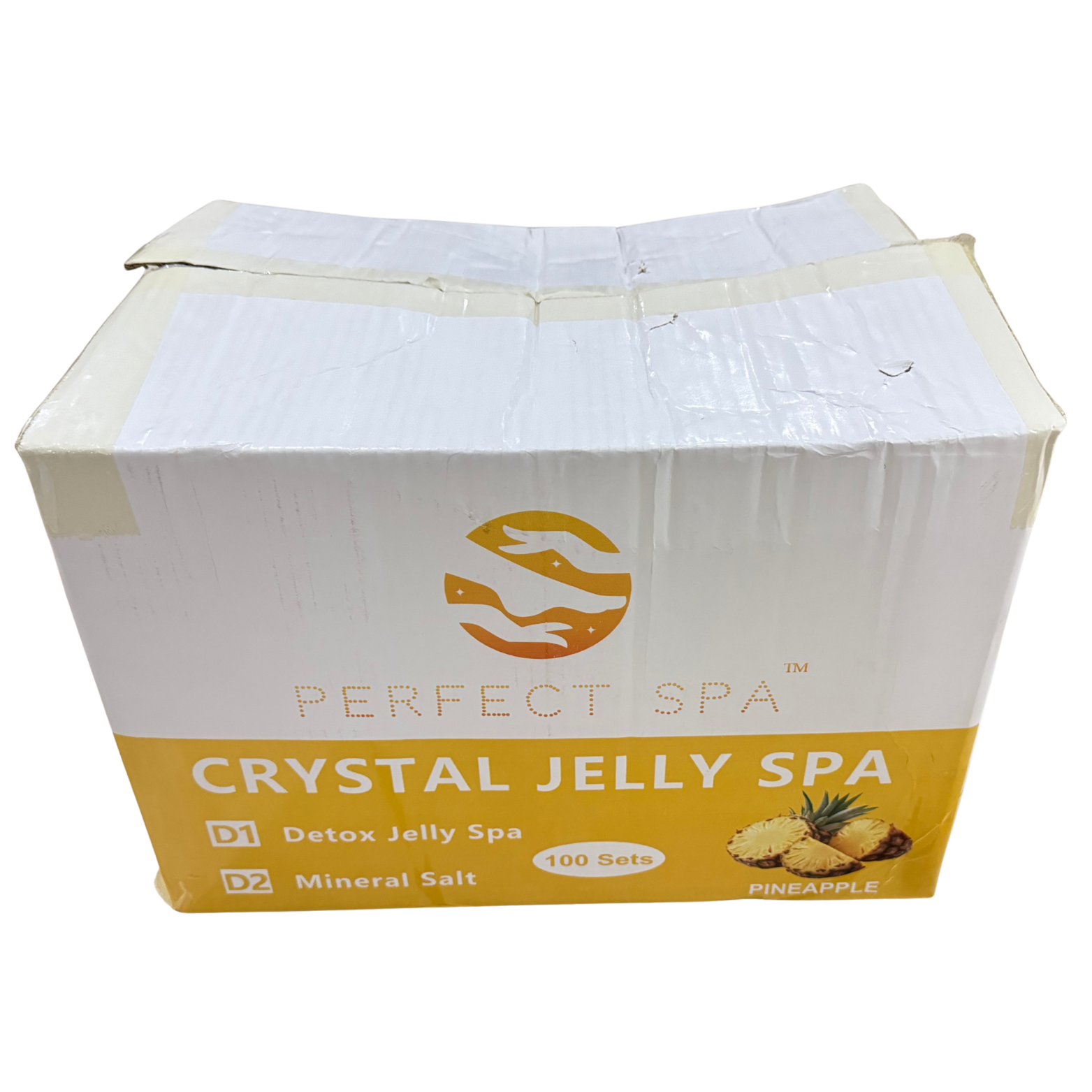 Perfect Spa Crystal Jelly Spa – Pineapple (Detox + Mineral Salt) – 100 Set Bulk Case