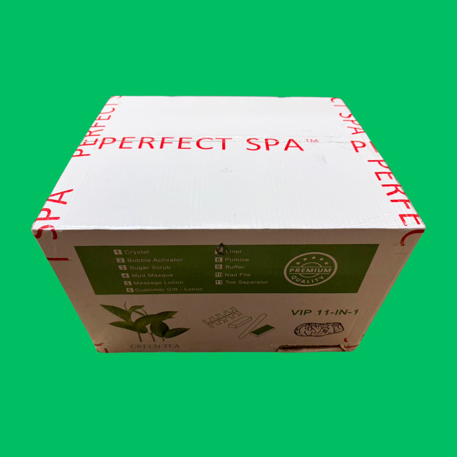Perfect Spa Hawaii Volcano - The Kilauea Volcano Green Tea 11-in-1 Pedicure Kit – Box of 36 | Detoxifying Antioxidant Bubble Spa