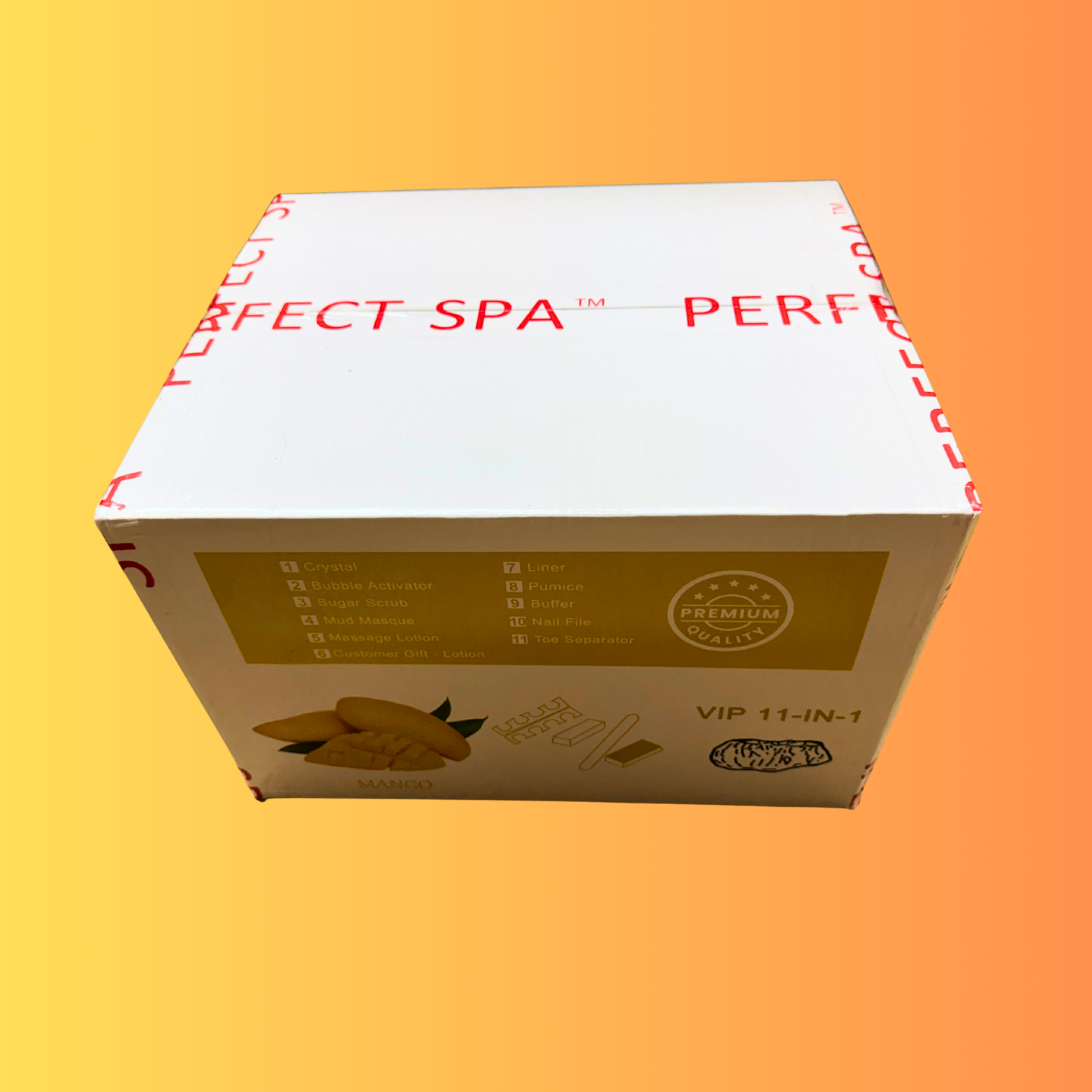 Perfect Spa Hawaii Volcano - The Kilauea Volcano Mango 11-in-1 Pedicure Kit – Box of 36 | Tropical Hydration Deluxe Bubble Spa