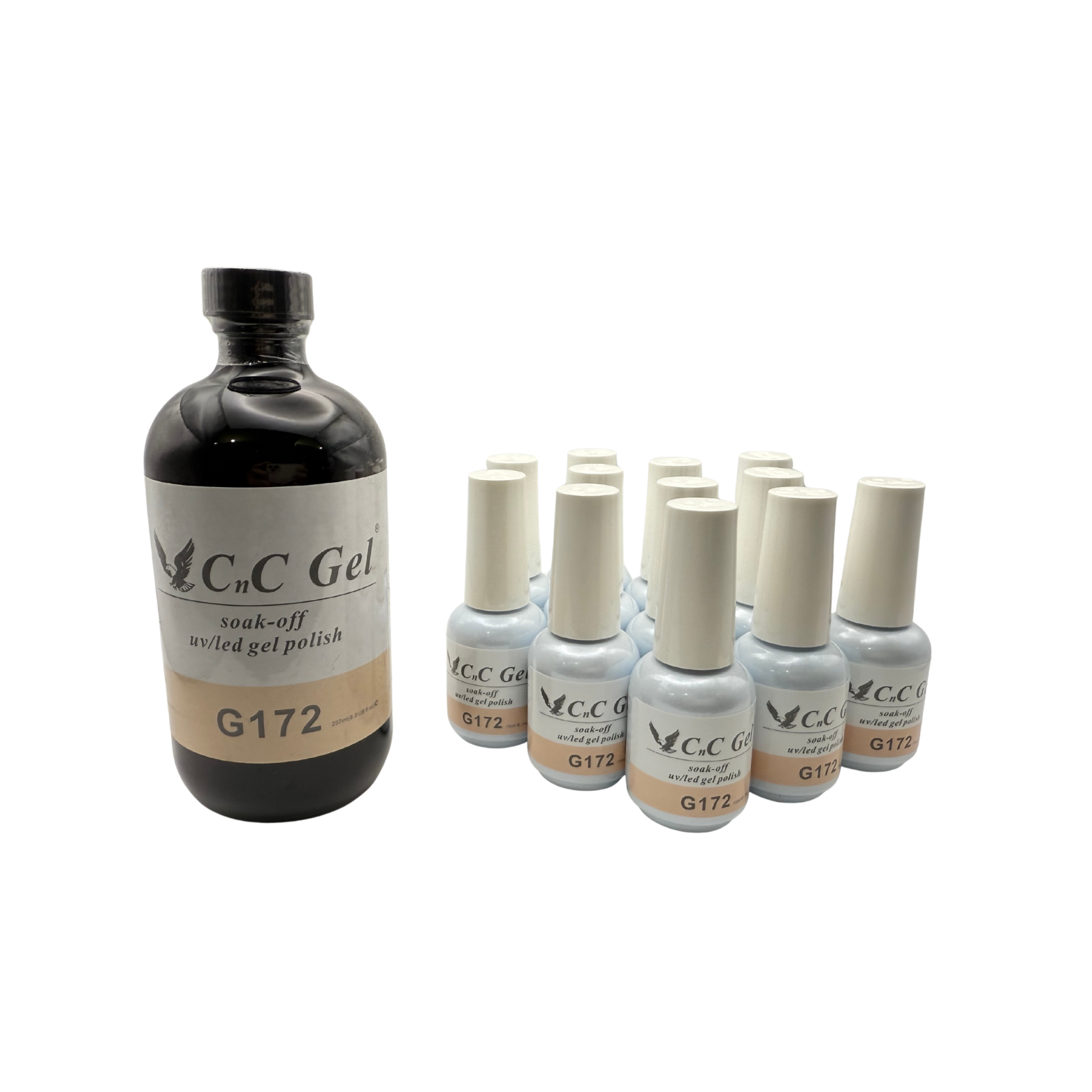 CnC Gel Cotton Candy (G172) - Soak-Off UV/LED Gel Polish - 8oz + 12 Free 0.5oz Bottles