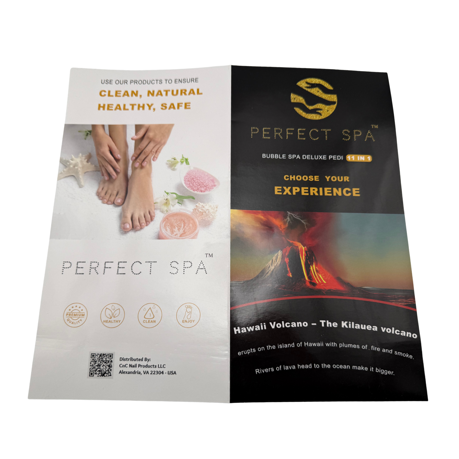 Perfect Spa Hawaii Volcano - The Kilauea Volcano Jasmine 11-in-1 Pedicure Kit – Box of 36 | Soft Floral & Relaxing Bubble Spa