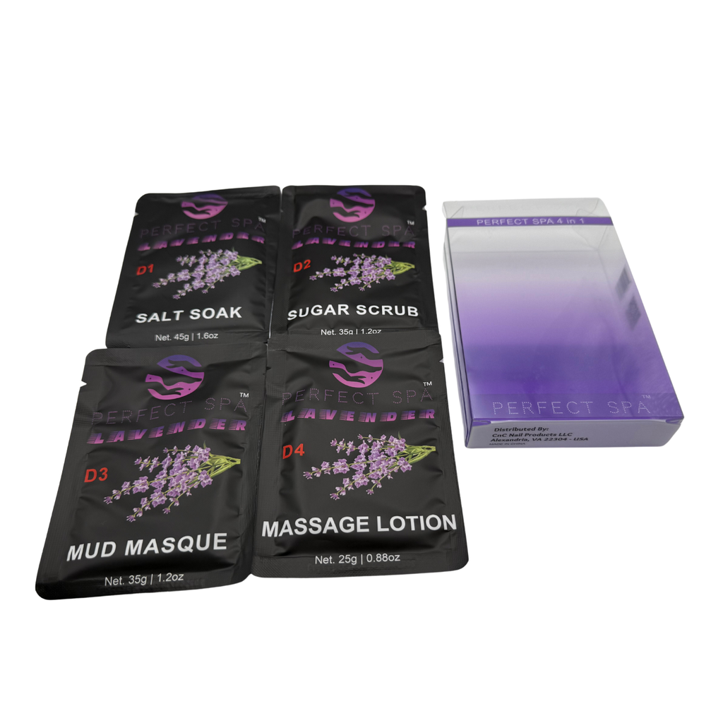 Perfect Spa Lavender 4-Step Pedicure Kit – Box of 50 | Relaxing & Rejuvenating Pedicure System
