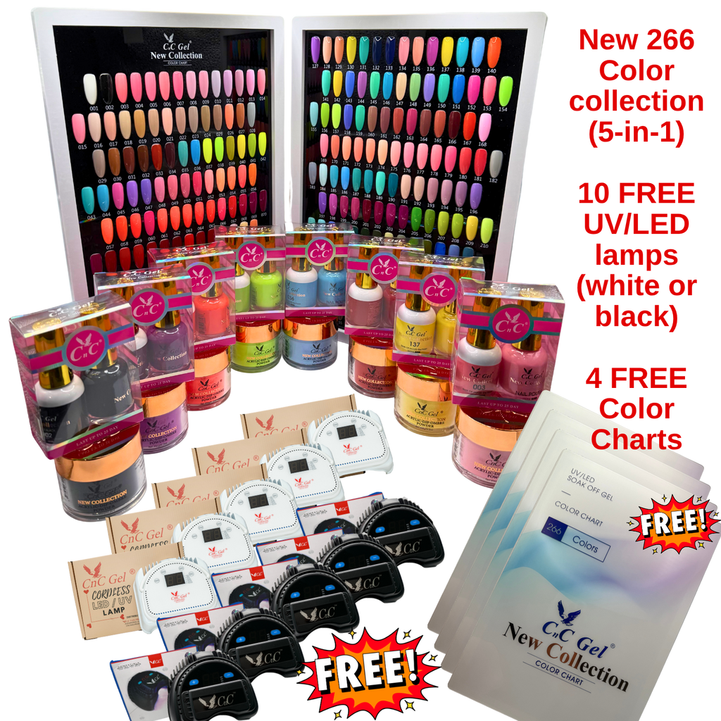 Father's Day Special: CnC Gel 266 New Collection 5-in-1 + 10 Free UV/LED Lamps + 4 Free Color Charts