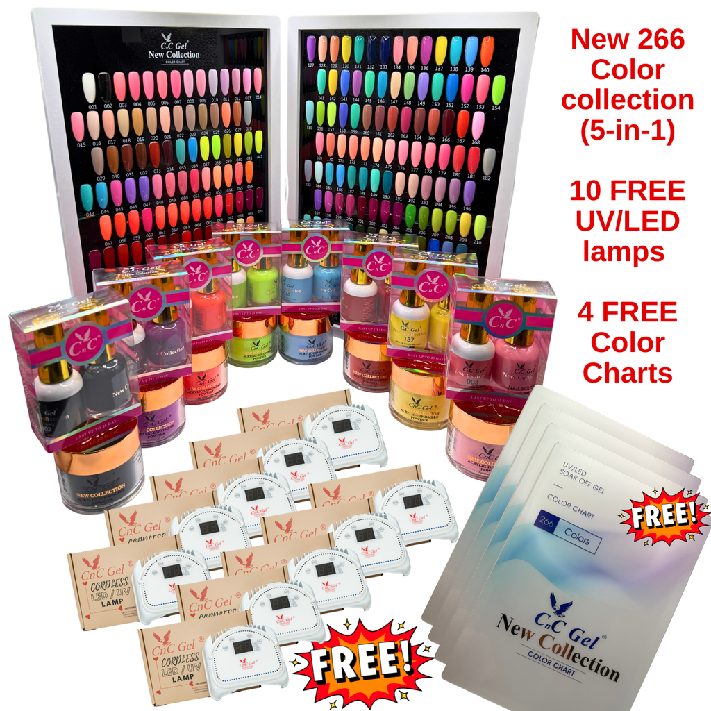 Special Sale: CnC Gel 266 New Collection 5-in-1 + 10 Free UV/LED Lamps + 4 Free Color Charts